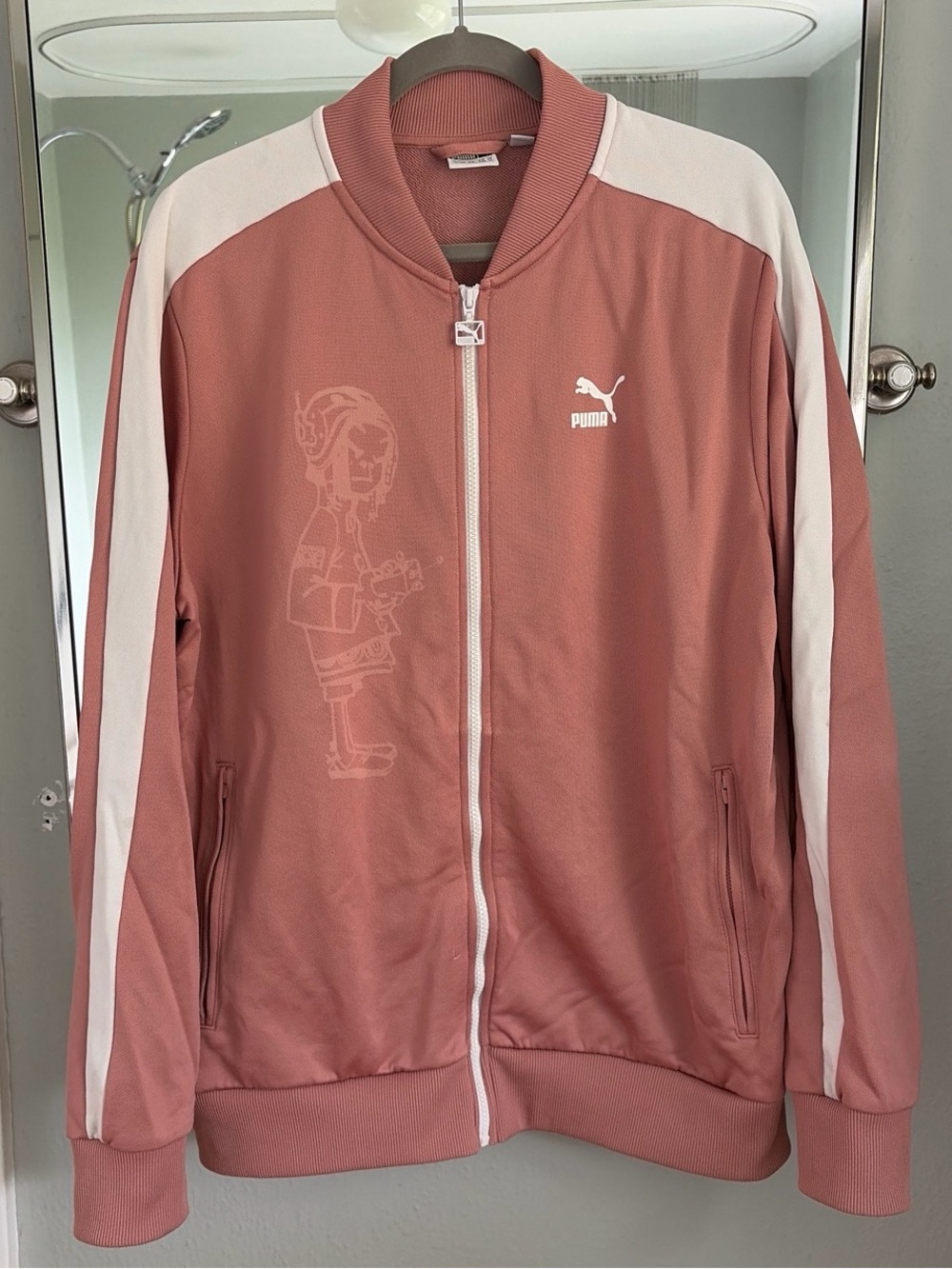 Puma T7 x Gorillaz Noodle pinkish/brown & white track jacket
